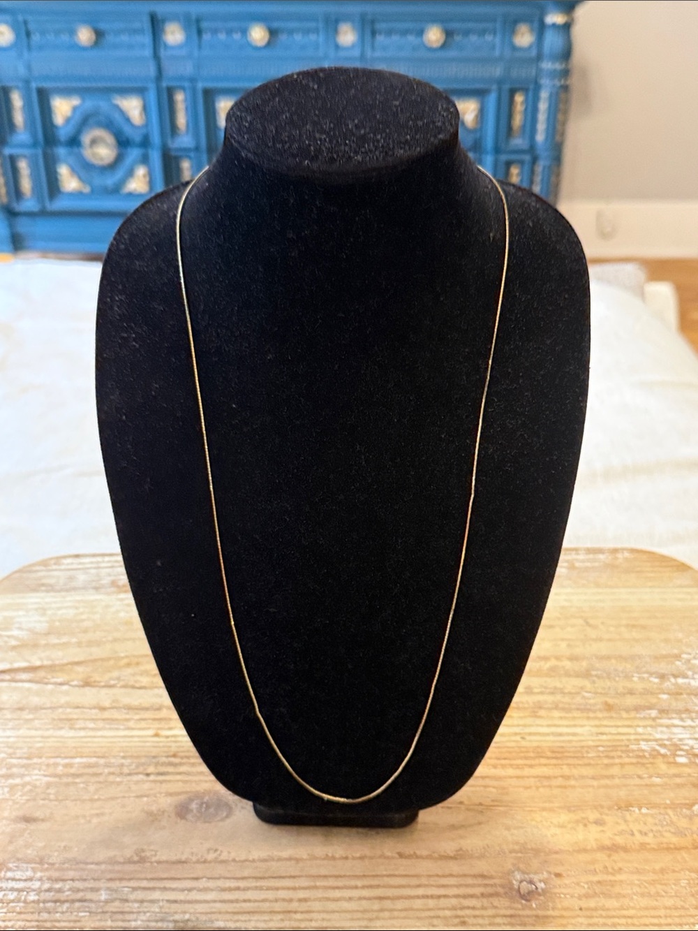 Vintage Gold Tone Chain Dainty Long Statement Necklace